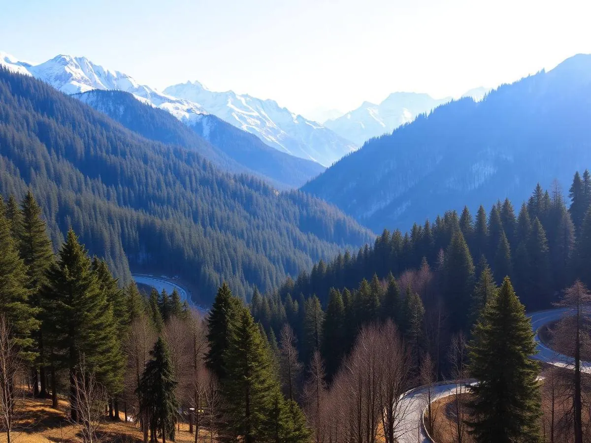 Mountain highway on a round trip route